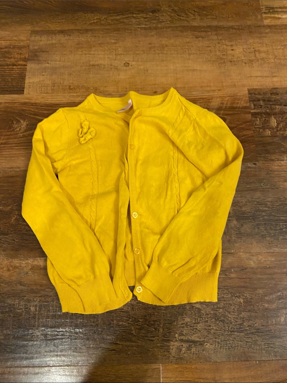 Girls' Yellow Knit Cardigan Sweater